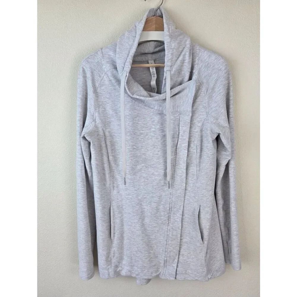 Lululemon Coast Easy Wrap Size 8 Heathered Core Ultra Light Grey Modal Long Yoga